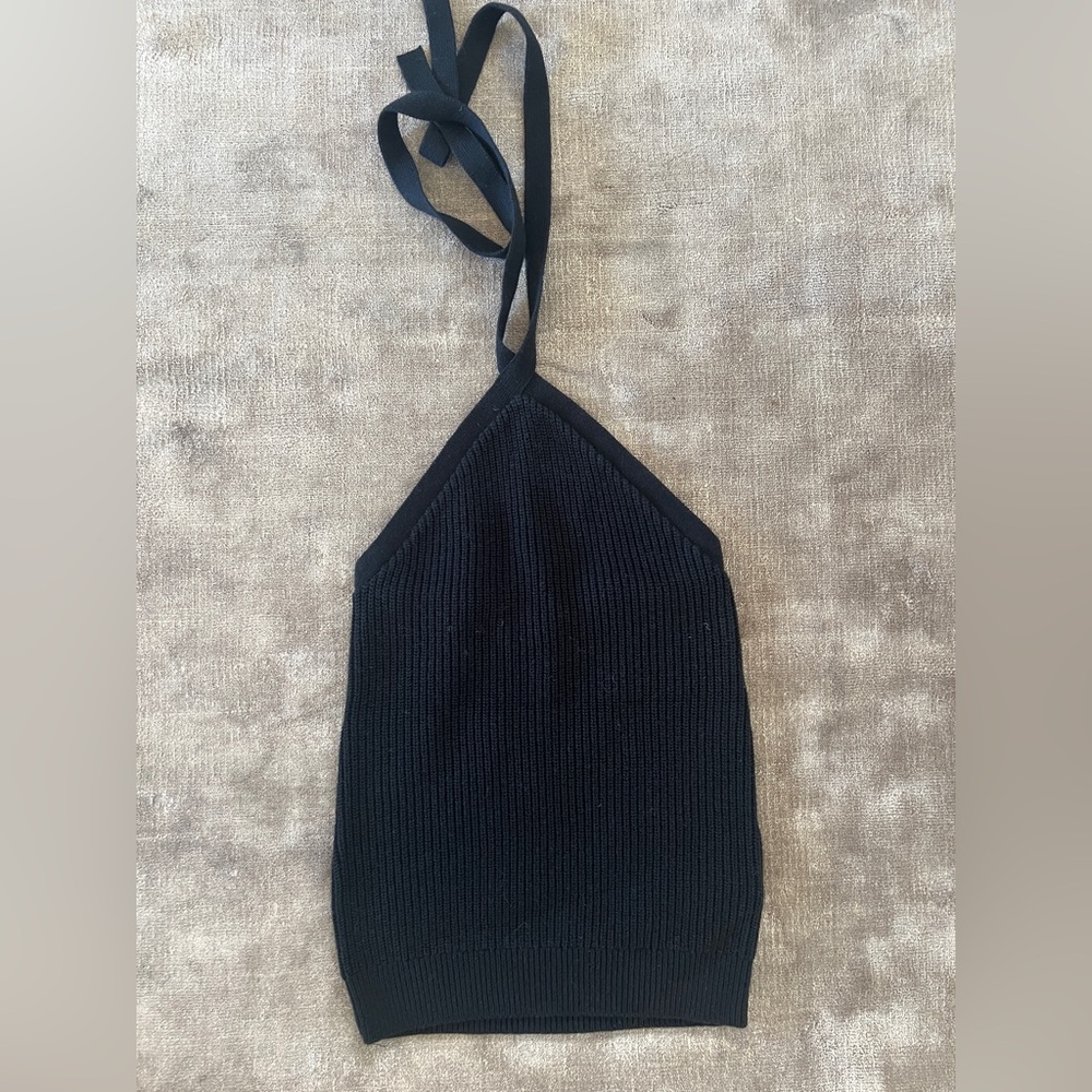 J Crew Black Halter Knit Top NWT
